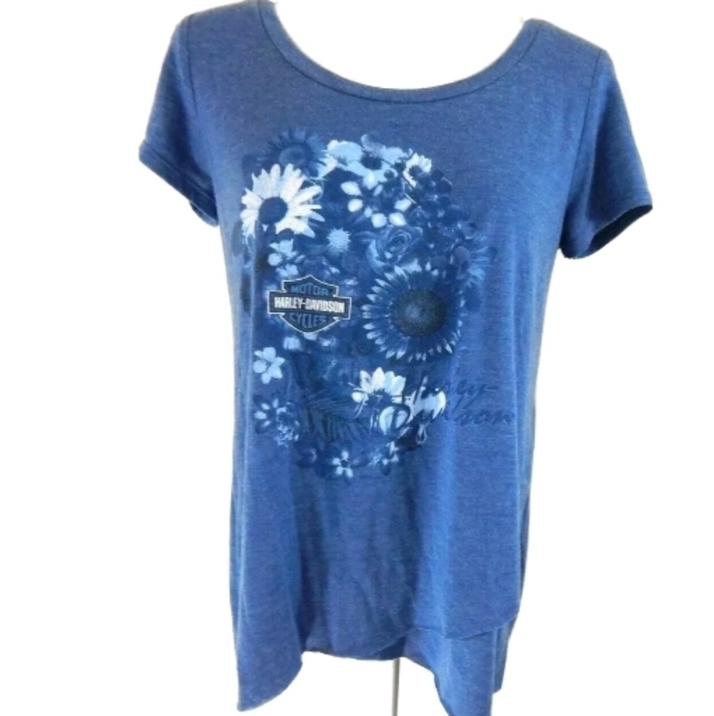 Harley Davidson Floral Layered Graphic Tee